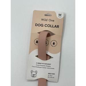 Wild One Adjustable Waterproof Flex-Poly Coated Nylon Dog Collar Blush (M)